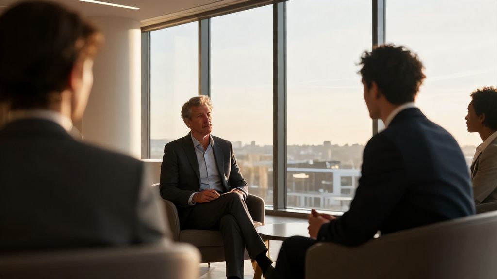 Persönlicher Finanzmentor im Beratungsgespräch in modernem Büro